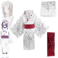 Nauji Anime Demon Slayer Kimetsu No Yaiba Spider Oni Ayaki Rui Cosplay Unisex Kimono Visas komplektas Helovino karnavaliniai kostiumai L-(Costume+Wig)
