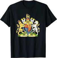 Didžiosios Britanijos karališkasis herbas Anglijos karalienės Crest unisex marškinėliai S