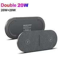 2 viename dvigubas belaidis įkroviklis 40W skirtas iPhone 16 15 14 13 12 11 XS XR X 8 Airpods 3 Pro Samsung S23 S22 S21 dvigubas greito įkrovimo padėklas