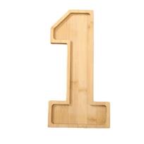 Didelė medinė skaičiaus mėsos ir sūrio lenta maisto lėkštė padėklai užkandžiams pyragui sausainiams Number 1