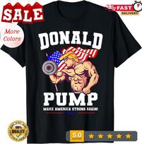JAV vėliava Donald Pump Make America Strong Again Trump Unisex marškinėliai S