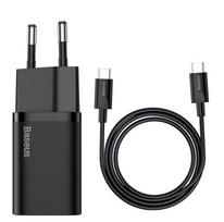 Sieninis USB įkroviklis BASEUS Super Si 25W USB-C, juodas, TZCCSUP-L01