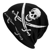 Jolly Roger Kaukolė ir sukryžiuoti kaulai Vyriška šauni megzta kaukolės kepurė Moteriška Unisex Rudens Žiemos Šilta Laisva Kepurė Skullies Beanie Hat