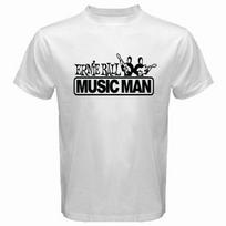 Ernie Ball Musicman Music World Logotipas Baltas Unisex Marškinėliai S