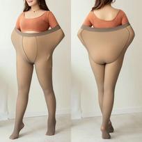 Didelio dydžio moteriškos termo pėdkelnės: Tarptautinės žieminės elastinės tamprės 200g Plus Size