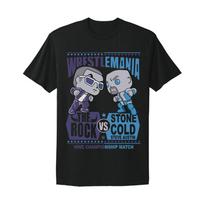 Stone Cold vs The Rock WWE WWF Wrestlemania graphic design T-Shirt XL