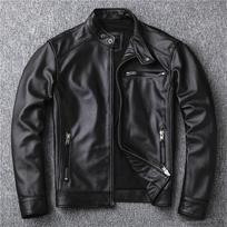 Nemokamas pristatymas.super Pardavimai.classic Biker Genuine Leather Jacket.Cool Plonas karvės odos paltas.Vyrų madinga odinė striukė.Azijos dydis 5XL