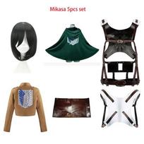 Cosplay Anime Levi Ackerman Mikasa Ackerman Cosplay kostiumas Eren Jaeger kostiumai Hange Zoe Cosplay kostiumas AOT Visas komplektas L-(Full set+wig)