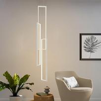 Modernus LED Laiptų Ilgas Šviestuvas Geometrija Vila Dupleksas Pakabinami Šviestuvai Liustra Prabanga Loft Svetainė Kabantis Šviestuvas 3headlights-height100cm balta