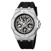 Mechanical Sport Design Bezel Fashion Watch Mens Watches New Montre Homme Clock Men Automatic Skeleton rubber band sidabras