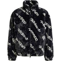 Adidas Originals visos dalies rašto kailinė toninė raidžių sportinė patogi laisva striukė moteriška striukė juoda IW5920 M black