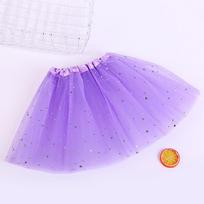 Vaikų trijų sluoksnių blizgučių tinklinis baleto tutu sijonų komplektas Skirt Length 30 cm šviesiai violetinė spalva