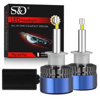 2 vnt. 360° 4 šonų Canbus H7 LED priekinių žibintų lemputės 30000Lm 110W H11 H1 HB3 9005 HB4 9006 9012 Hir2 Varinis vamzdelis Turbo lempa Automobilio priekinis žibintas 6000K Baltas H1