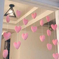 Kabančios durų užuolaidos DIY ornamentas širdelės formos lipnios vienspalvės namų dekoracijos