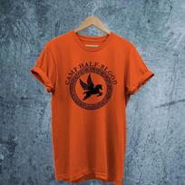 Camp Half Blood Marškinėliai Percy Jackson marškinėliai Vintage Camp Puskraujiški marškinėliai Hipster Tops S oranžinė