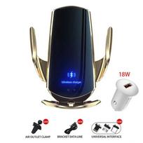 30W automobilinis belaidis įkroviklis, magnetinis automatinis laikiklis telefonui, mobiliojo telefono priedai, infraraudonųjų spindulių indukcija, skirtas iPhone, Xiaomi auksas