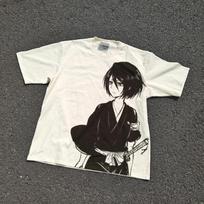 Harajuku Y2K Viršus Naujas Bleach Mirties Dievas Rukia Kuchiki Sunkus trumpomis rankovėmis marškinėliai Vintage Harajuku grafiniai marškinėliai Viršūnės S