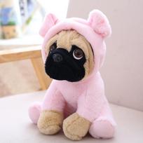 Įdarytas Shar Pei pliušinis šuo gyvūnų imitacijos mopsas šuniukas žaislas įdarytas mielas augintinis 20cm rožinė
