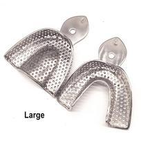 Dantų laboratorijos įranga L/M/S Dydis Viršutinis apatinis nerūdijančio plieno atspaudų padėklai Dantų protezavimo instrumentas Dantų padėklas Dantų laboratorijos įrankis 1 pairs Large