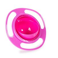Universalus gyro dubuo vaikams Rotary Balance Novelty Gyro 360 besisukantis nuo išsiliejimo atsparus maitinimo indai kūdikių treniruoklis sukamasis balansinis žaislas rožinė