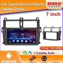 Automobilio radijas Carplay Toyota Verso-S Ractis Subaru Trezia navigacijai GPS Android Auto multimedijos grotuvas stereo 2din 4G WiFi 4 core 1GB+32GB carplay