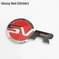 3D Metal Logo SVR Emblem Car Rear Trunk Sticker Front Grille Badge For Range Discovery Defender EVOQUE Accessories Glossy Red (Sticker)