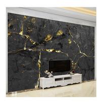 Dydis Sienų tapetai 3D Juodi Auksiniai Marmuriniai Tapetai Svetainė TV Sofa Miegamasis Lengvos prabangos Freska 200 cm(W) x 140 cm(H)