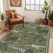 William Morris Pelėda ir gluosnis Gamta Kilimas Žalias Botaninis Gėlė Gyvūnas Kilimas Modernus Namų Menas Svetainė Miegamasis Dekoratyvinis Kilimas 40x60cm