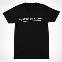 System of a Down Handwritten Logo Alternative Metal Band T-Shirt Black Tee S