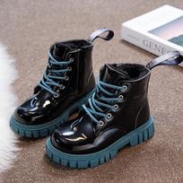 TWINFLAMES Žieminiai Vaikiški Batai PU Oda Neperšlampami Martin Batai Vaikiški Sniego batai Gamintojas Merginos Berniukai Guminiai Batai Madingi Sneakers 26 mėlyna