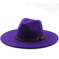 Paprastos 9,5 cm moteriškos vyriškos vilnos „Fedora“ skrybėlė, britiško stiliaus žieminės džentelmeno elegantiškos ponios džiazo bažnytinės kepurės 56-58CM