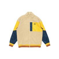 PUMA Spliced Faux Shearling Warm Logo Jacket Men Outerwear Khaki 534678-12 M