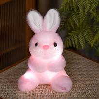 Šviečiantis triušio pliušinis žaislas mielas spalvingas šviečiantis pliušinis pliušinis gyvūnas triušio lėlė zuikutis peluche kalėdinė dovana vaikams