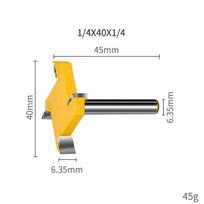 4 briaunų T tipo griovelių freza 6,35 mm kotas D 40 mm medžio apdirbimo įrankis frezos medienai apdailos mašinai B