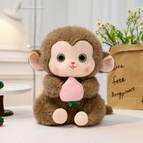 Nauja persikinė beždžionės pliušinė lėlė zoologijos sodo dovana gaudymo mašinos lėlė dievo metimo dovana gimtadienio dovana 20cm/0.15kg ruda