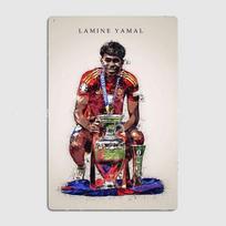 Lamine Yamal Retro Metalinis Plakatas Minimalistinis Klubas Namų Sienų Dekoras