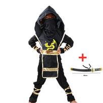 Prabangus berniukiškas nindzių kostiumas vaikams su ginklų priedais, vaikų kung fu apranga, Helovino idėjos, dovanos su durtuvais, žaislai S(100-110CM)&Anime movies