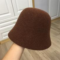 Japoniška tikra vilnonė šilta kibirėlio skrybėlė moterims, veltinė retro kupolo vilnonė skrybėlė, moteriška mada, britiško stiliaus panama 56-58cm
