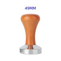 49/51/53/58 mm medžio masyvo presavimo miltelių plaktukas iš nerūdijančio plieno kieto presavimo miltelių plokščio dugno kavos miltelių užpildas 49mm ruda