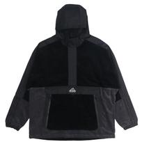 Adidas Velūrinė Sportinė Striukė su Gobtuvu, Pusė Užtrauktuko ir Logotipo Dėmėmis Vyriškos Striukės Juoda HD0365 XL