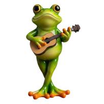 Varlė muzikantas statulėlė Rankomis graviruotas varlės ornamentas su UV danga Mini dervos figūrėlė grojanti muzikiniu instrumentu Sodo dekoras A