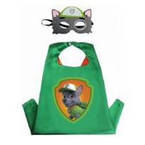 Akį traukiantis Paw Patrol apsiaustas ir kaukė Cosplay kostiumas vaikų karnavalui Green Gray Mask
