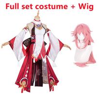 Genshin Impact Yae Miko Guuji Yae Cosplay kostiumas Genshin Deguisement Perukas Suknelė Vakarėlio apranga Helovino kostiumai moterims L-Combo-1
