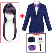Anime Komi negali susikalbėti Komi Shoko Cosplay kostiumas Apranga Marškiniai Kaklaraištis Šortai Moterų Uniforma Helovino Karnavalo vakarėlio drabužiai L-(Costume+Wig)