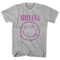 Nirvana Purple Smile Grey Tee Unisex T-shirt S