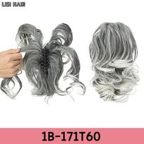 LISI HAIR Sintetiniai Trumpų Banguotų Segamų Uodegų Priauginimai Elegantiškas Kasdienis Plaukų Aksesuaras Moterims 25cm