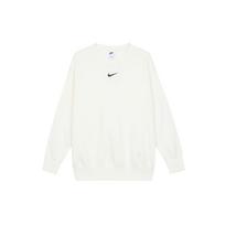 Nike Vienos spalvos apvalios apykaklės Fleece megztinis moteriški viršutiniai drabužiai Sail-White DQ5734-133 S
