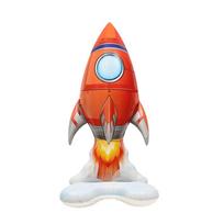Astronaut Rocket Aluminum Film Balloon Cartoon Cute 4D Standing Children's Birthday Party Decoration Balloon