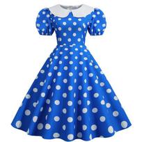 Prancūziška retro balta taškinė suknelė su dideliu atvartu 2XL nuotrauka spalva spalva