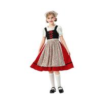 Merginų languota suknelė - Folkloro festivalio kostiumas 110 raudona